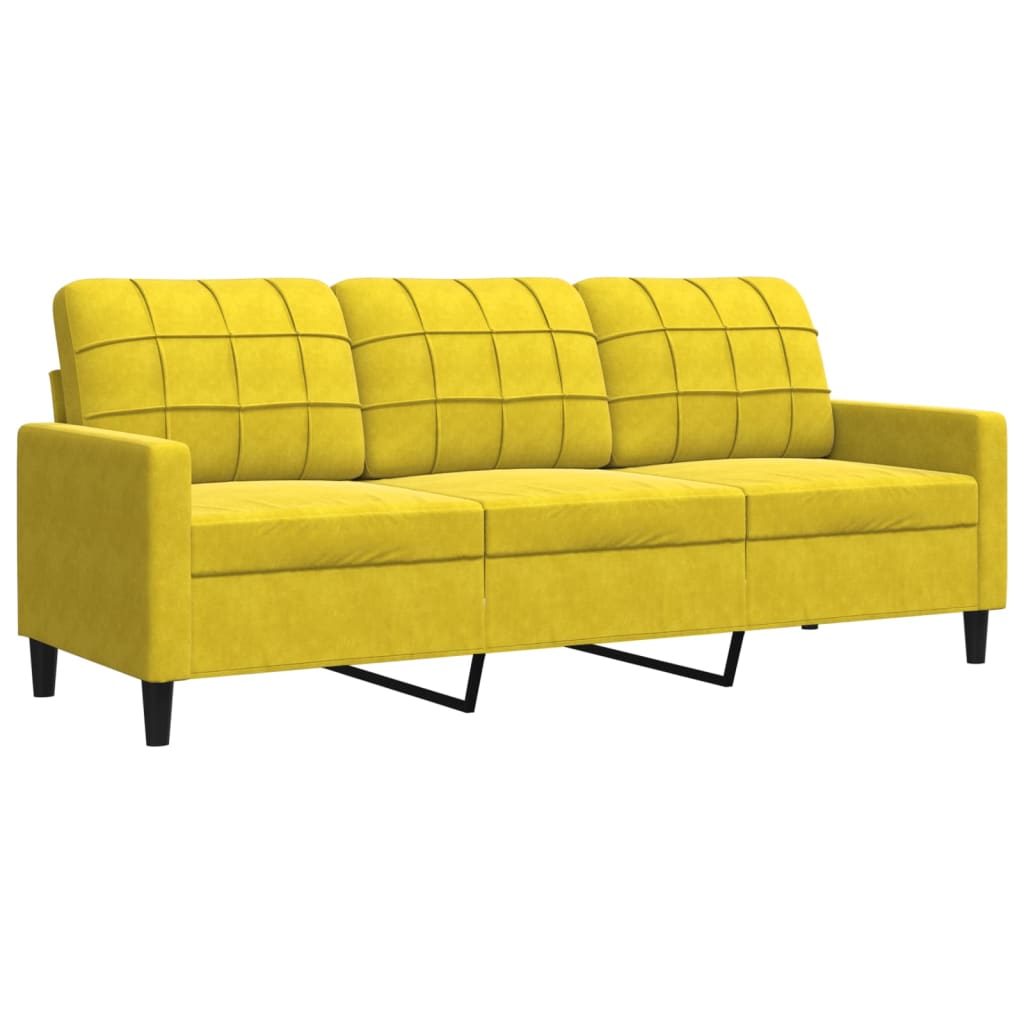 3-personers sofa 180 cm velour gul