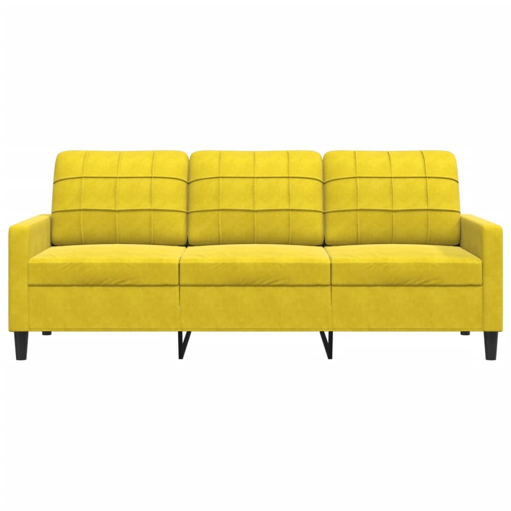 3-personers sofa 180 cm velour gul