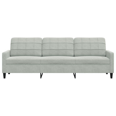 3-personers sofa 210 cm fløjl lysegrå