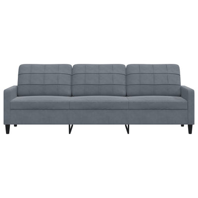 3-personers sofa 210 cm fløjl mørkegrå