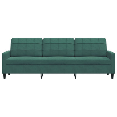 3-personers sofa 210 cm fløjl mørkegrøn