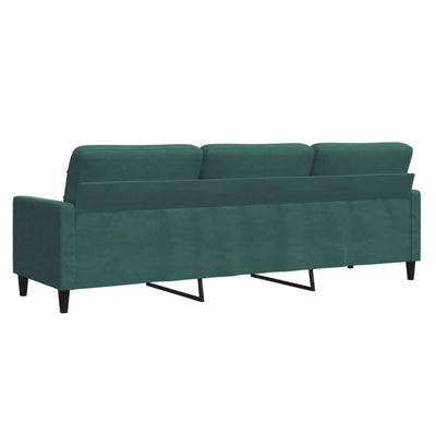 3-personers sofa 210 cm fløjl mørkegrøn