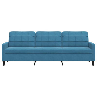 3-personers sofa 210 cm velour blå