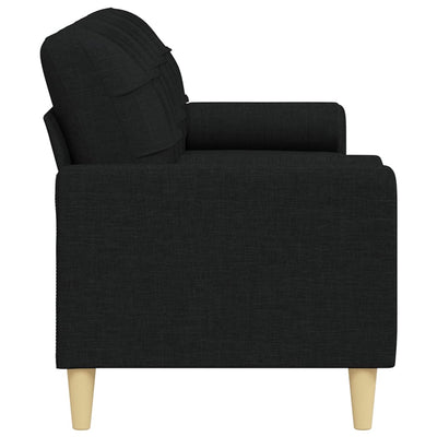 3-personers sofa med pyntepuder 210 cm stof sort