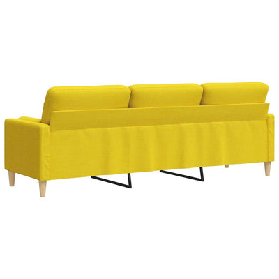 3-personers sofa med pyntepuder 210 cm stof lysegul