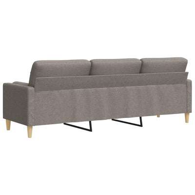 3-personers sofa med pyntepuder 210 cm stof gråbrun