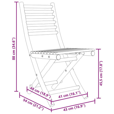 foldbare havestole 4 stk. 43x54x88 cm bambus