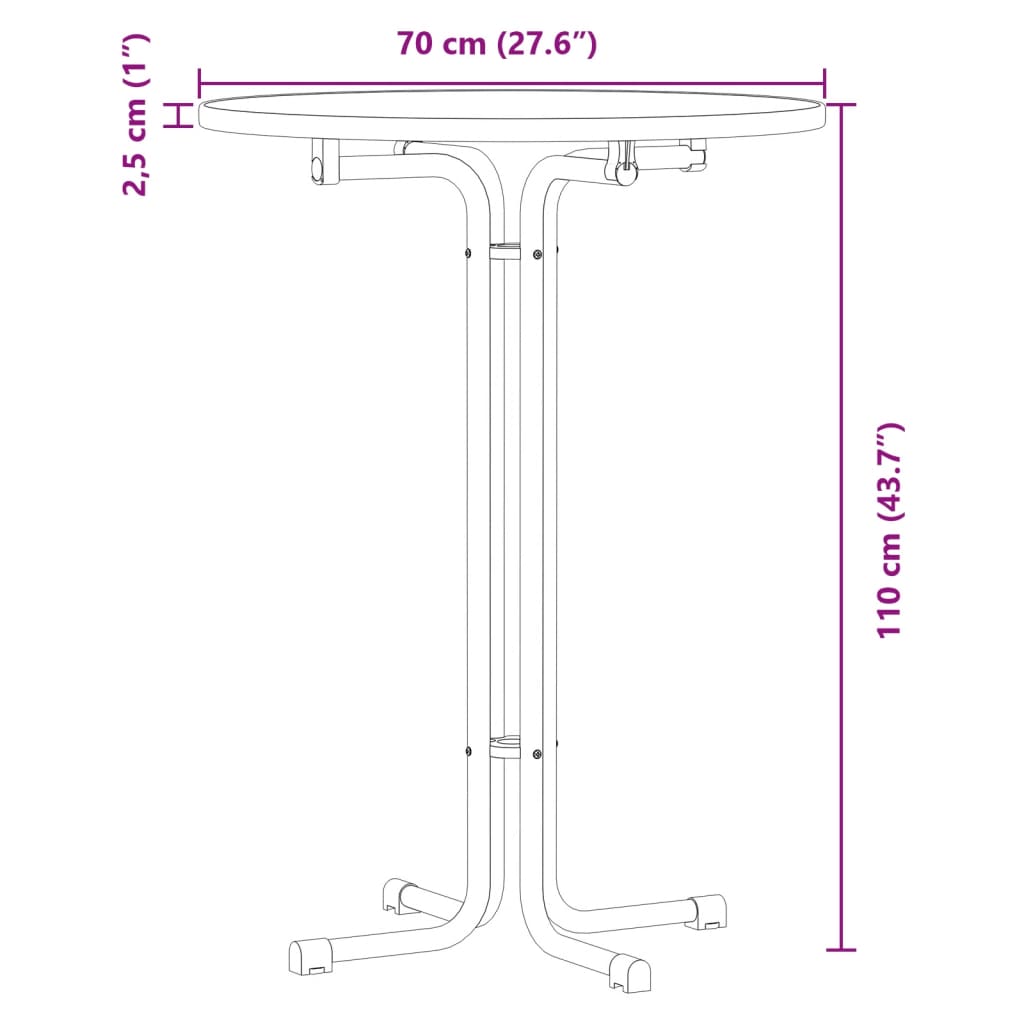 spisebord Ø70x110 cm konstrueret træ og stål hvid