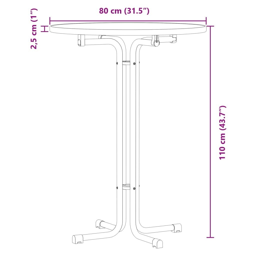 spisebord Ø80x110 cm konstrueret træ og stål hvid