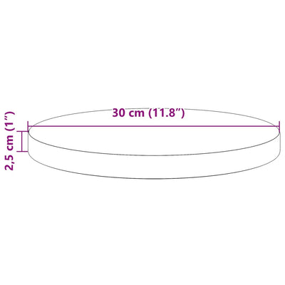 bordplade Ø30x2,5 cm rund massivt fyrretræ gyldenbrun