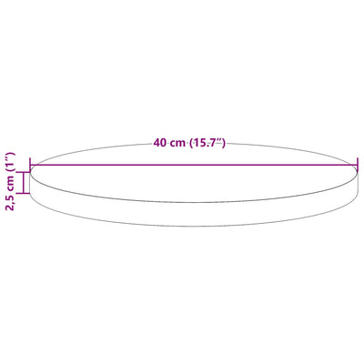 bordplade Ø40x2,5 cm rund massivt fyrretræ gyldenbrun