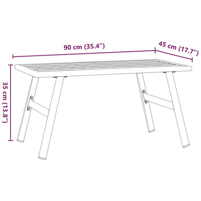 havebord 90x45x35 cm pulverlakeret stål sort