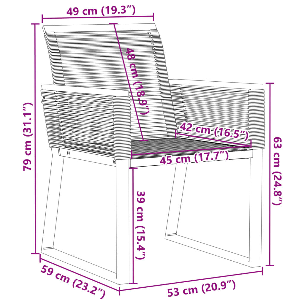 havestole 4 stk. polyrattan sort