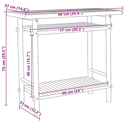 konsolbord 90x37x75 cm bambus