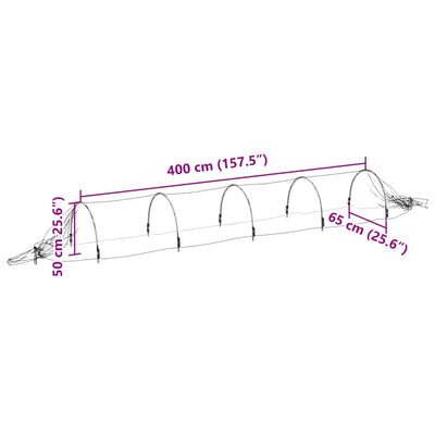 væksttunnel 1,5x5 m glasfiber og PP