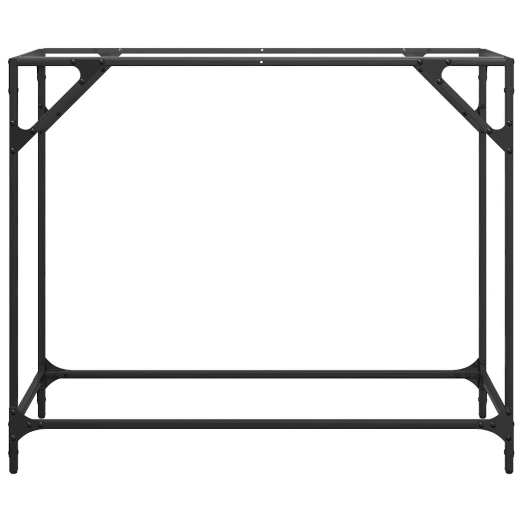 konsolbord med transparent glastop 98x35x81 cm stål