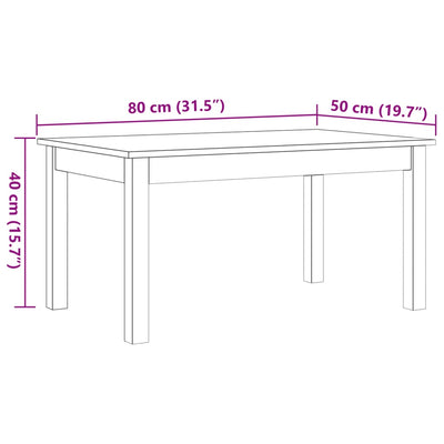 sofabord 80x50x40 cm massivt fyrretræ gyldenbrun