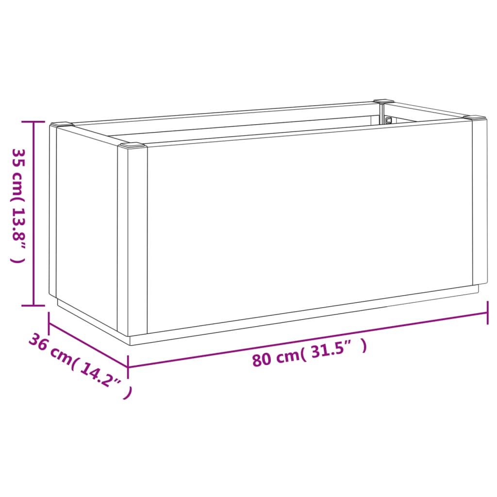 plantekasse 80x36x35 cm PP brun