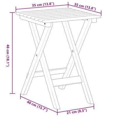 sidebord foldbart massivt poppeltræ brun