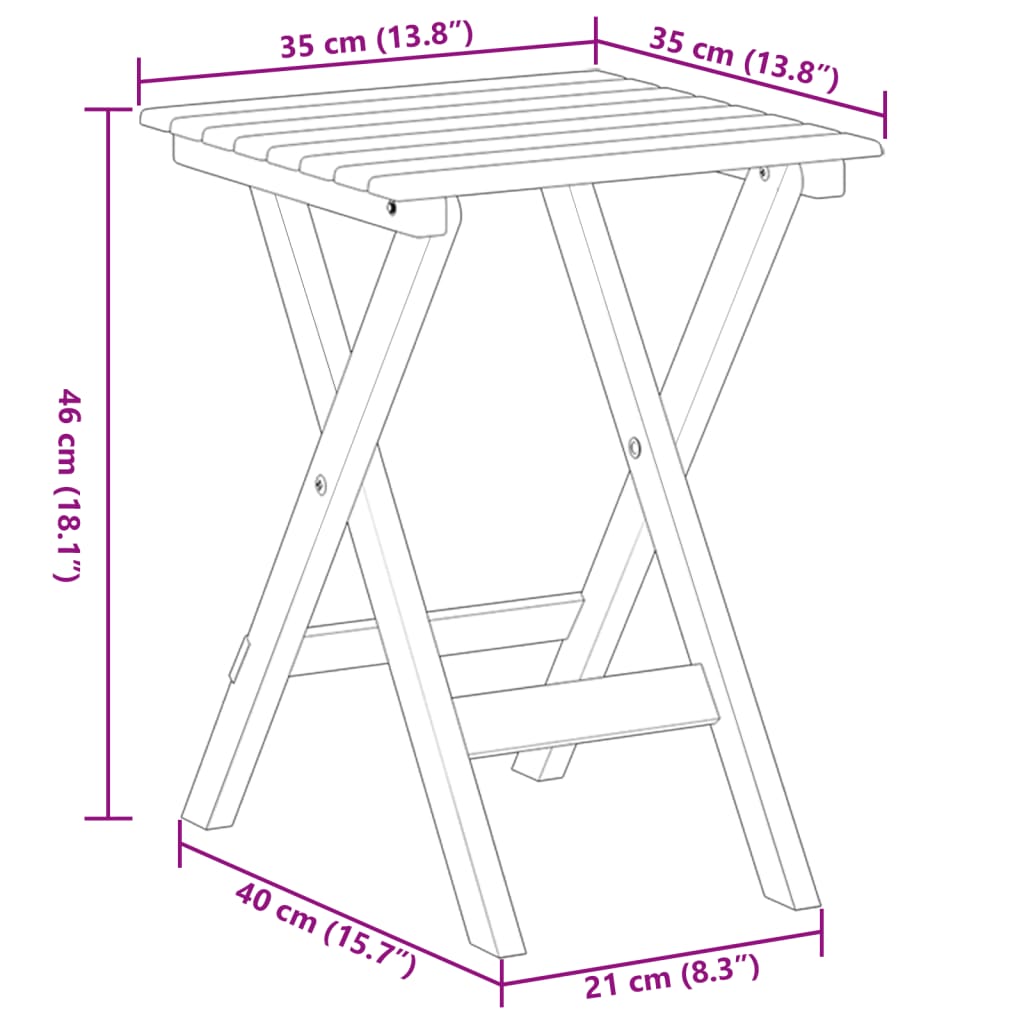 sidebord foldbart massivt poppeltræ grå