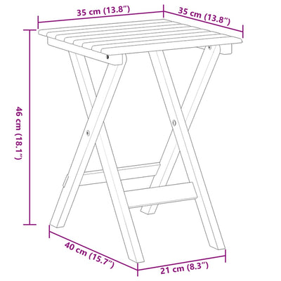 sidebord foldbart massivt poppeltræ grå