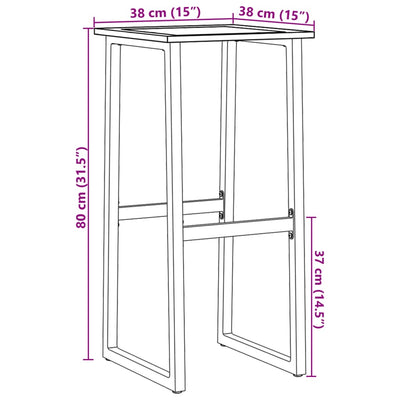 barstole 4 stk. 38x38x80 cm pulverlakeret stål sort