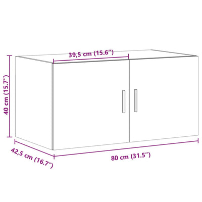 vægskab 80x42,5x40 cm konstrueret træ betongrå