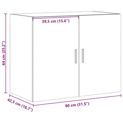 vægskab 80x42,5x64 cm konstrueret træ hvid