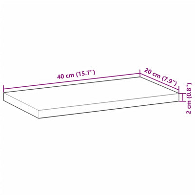 bordplade 40x20x2 cm rektangulær massivt akacietræ