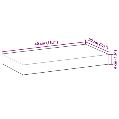 bordplade 40x20x4 cm rektangulær massivt akacietræ