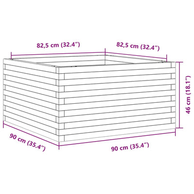 plantekasse 90x90x46 cm massivt fyrretræ