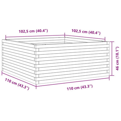 plantekasse 110x110x46 cm massivt douglasgran