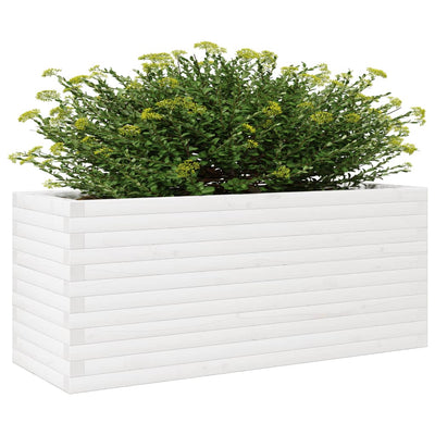 plantekasse 110x40x46 cm massivt fyrretræ hvid