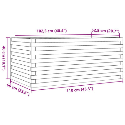 plantekasse 110x60x46 cm massivt douglasgran