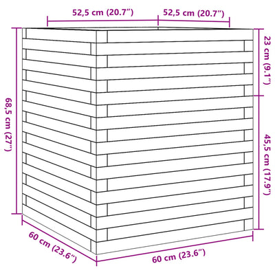 plantekasse 60x60x49,5 cm massivt douglasgran