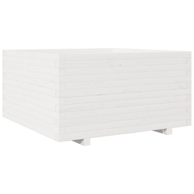 plantekasse 90x90x49,5 cm massivt fyrretræ hvid