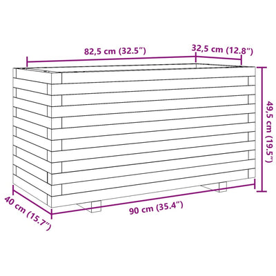 plantekasse 90x40x49,5 cm imprægneret fyrretræ