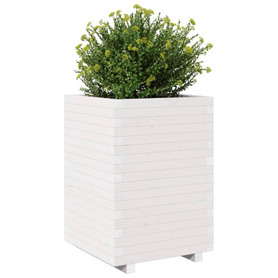 plantekasse 50x50x72,5 cm massivt fyrretræ hvid