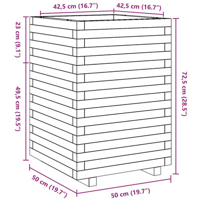 plantekasse 50x50x72,5 cm imprægneret fyrretræ