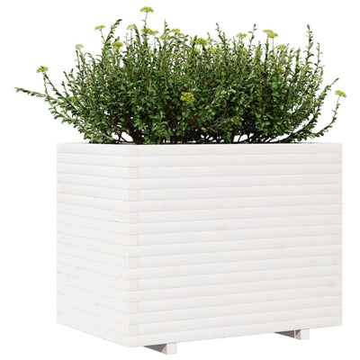 plantekasse 90x60x72,5 cm massivt fyrretræ hvid