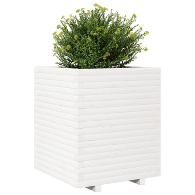 plantekasse 60x60x72 cm massivt fyrretræ hvid