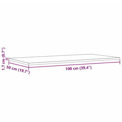 bordplader 4 stk. 100x50x1,7 cm rektangulær massivt fyrretræ