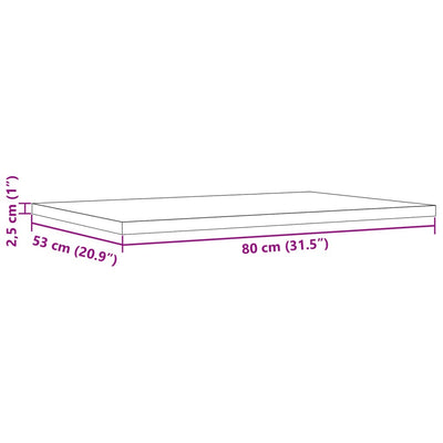 bordplader 3 stk. 80x53x2,5 cm rektangulær massivt fyrretræ