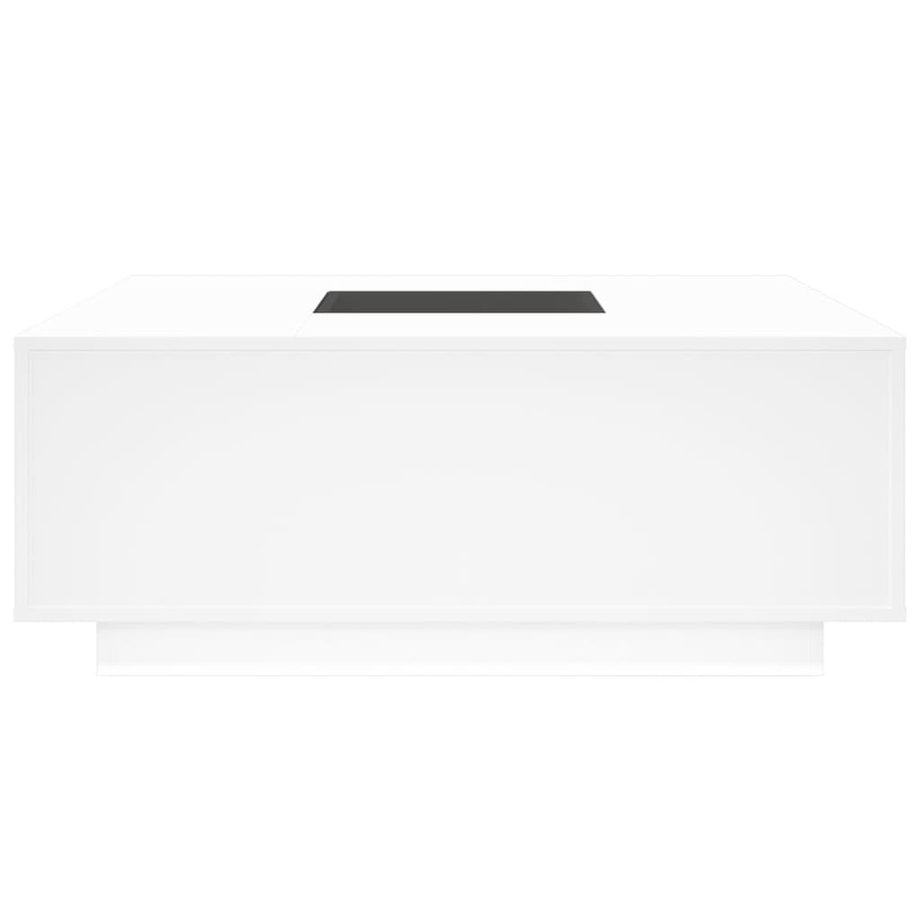 sofabord med Infinity LED-lys 100x100x40 cm hvid