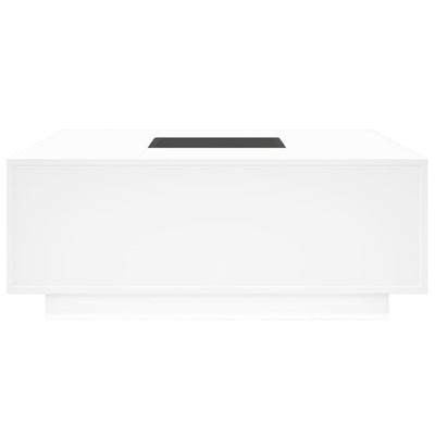 sofabord med Infinity LED-lys 100x100x40 cm hvid