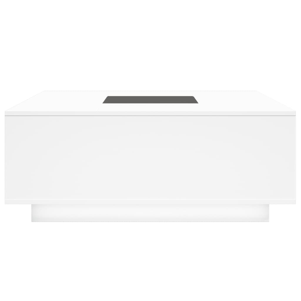 sofabord med Infinity LED-lys 100x100x40 cm hvid