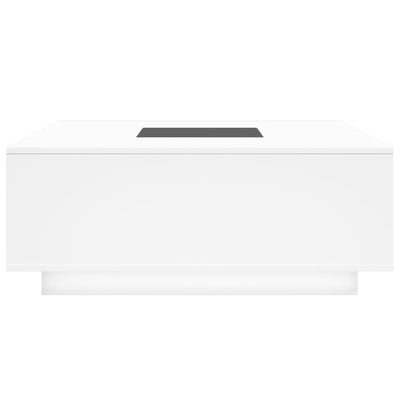 sofabord med Infinity LED-lys 100x100x40 cm hvid