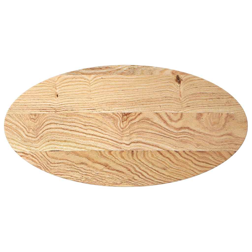 bordplade 100x50x2 cm massivt egetræ oval