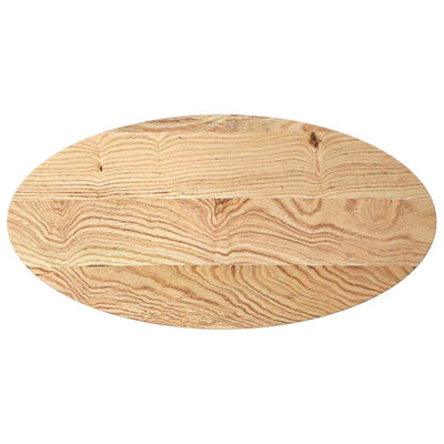 bordplade 100x50x2 cm massivt egetræ oval