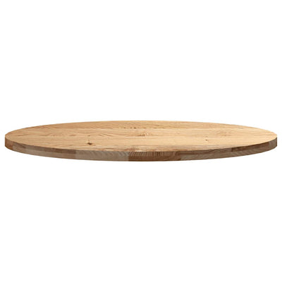 bordplade 120x60x4 cm massivt egetræ oval